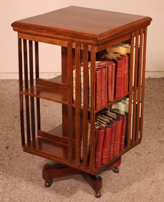 19th Century Revolving Bookcase in Walnut-HPU-1314006