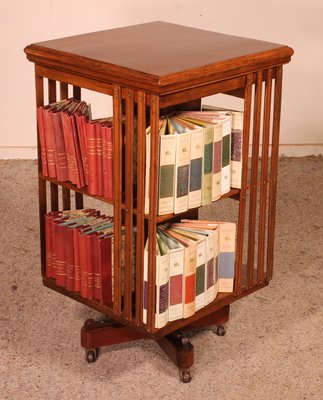 19th Century Revolving Bookcase in Walnut-HPU-1314006