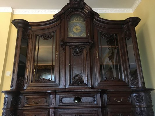 19th Century Rococo Style Cabinet with Clock-WQQ-726670