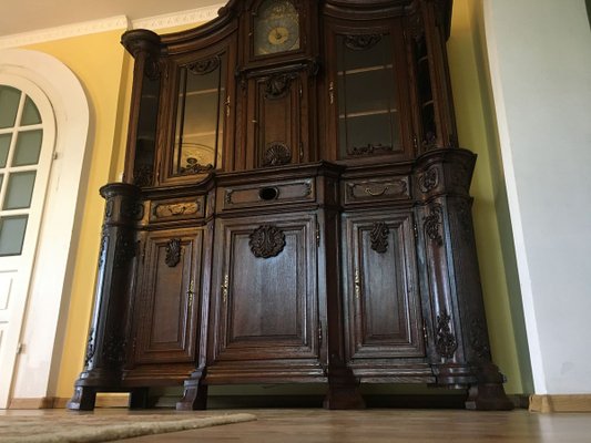 19th Century Rococo Style Cabinet with Clock-WQQ-726670