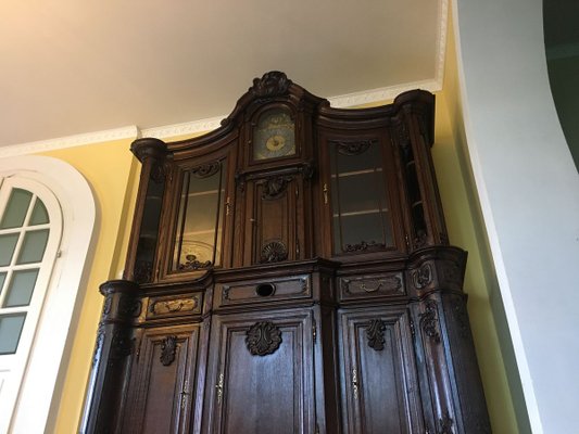 19th Century Rococo Style Cabinet with Clock-WQQ-726670