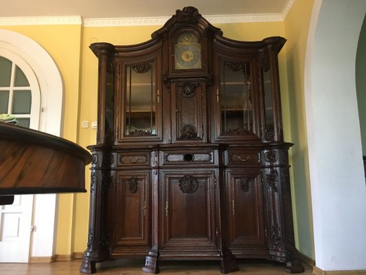 19th Century Rococo Style Cabinet with Clock-WQQ-726670