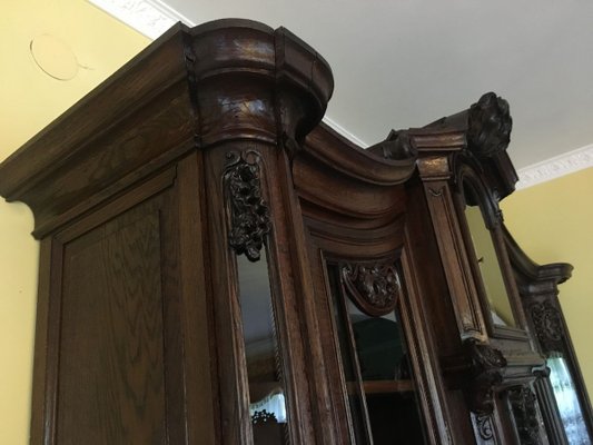 19th Century Rococo Style Cabinet with Clock-WQQ-726670