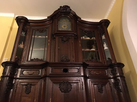 19th Century Rococo Style Cabinet with Clock-WQQ-726670