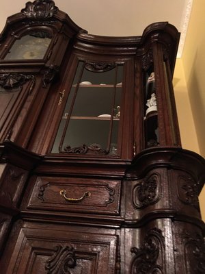 19th Century Rococo Style Cabinet with Clock-WQQ-726670