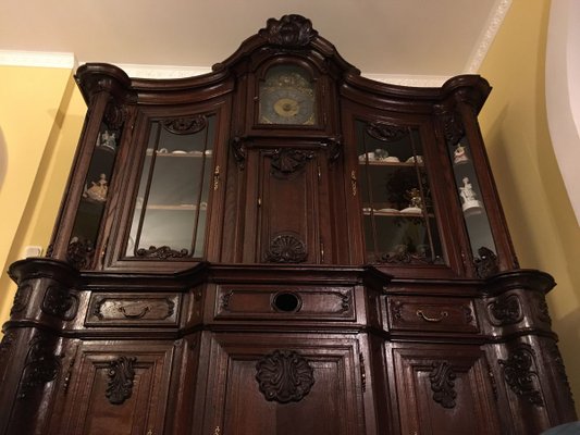 19th Century Rococo Style Cabinet with Clock-WQQ-726670