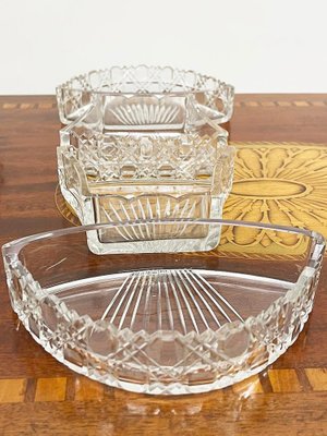 19th Century Russian Crystal Cut Set with Castellated Rims, Set of 3-UCH-1224308