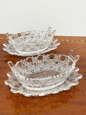 19th Century Russian Crystal Cut Set with Castellated Rims, Set of 3-UCH-1224308