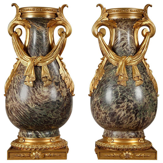 19th Century Russian Jasper Vases, Set of 2