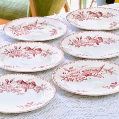 19th Century Sarreguemines Plates, 1878, Set of 6-SHG-2040527