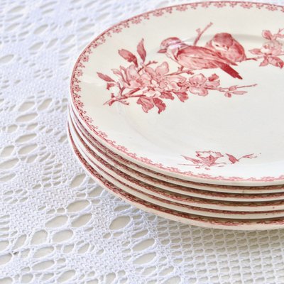 19th Century Sarreguemines Plates, 1878, Set of 6-SHG-2040527