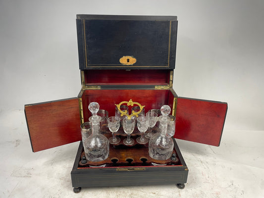 19th Century Scrigno Carriage Liqueur Holder Set