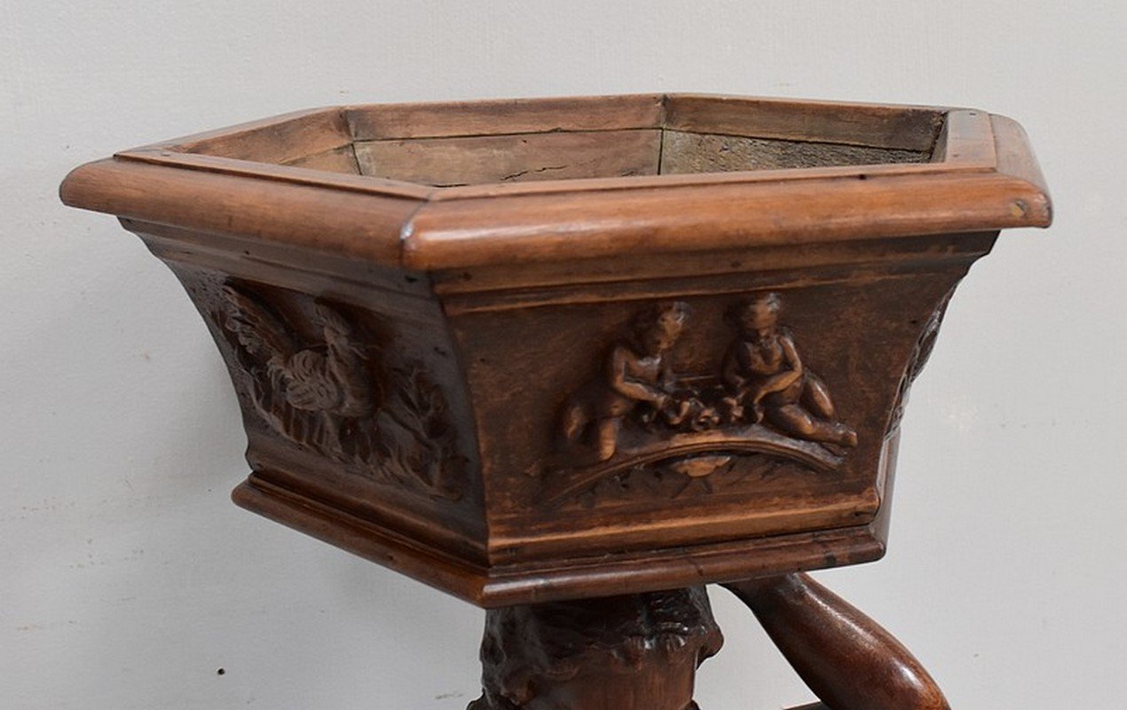 19th Century Sculptural Chestnut Planter