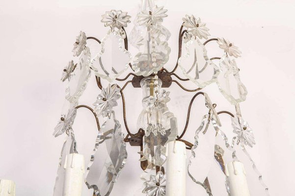 19th Century Seven Branch Cut-Glass Wall Lights, Set of 2-MBH-1032102