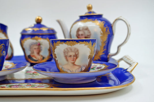 19th Century Sèvres Porcelain Tea Service, Set of 6