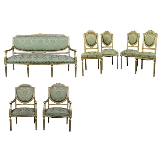 19th Century Sicilian Living Room Set, Italy, Set of 5