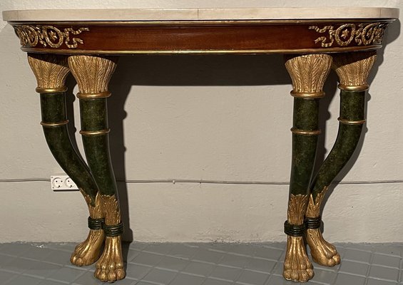 19th Century Sicilians Wood Consoles with Gilding and Stucco, Set of 2-LQ-1114992