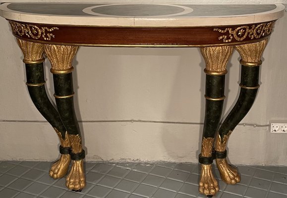 19th Century Sicilians Wood Consoles with Gilding and Stucco, Set of 2-LQ-1114992