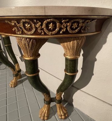 19th Century Sicilians Wood Consoles with Gilding and Stucco, Set of 2-LQ-1114992