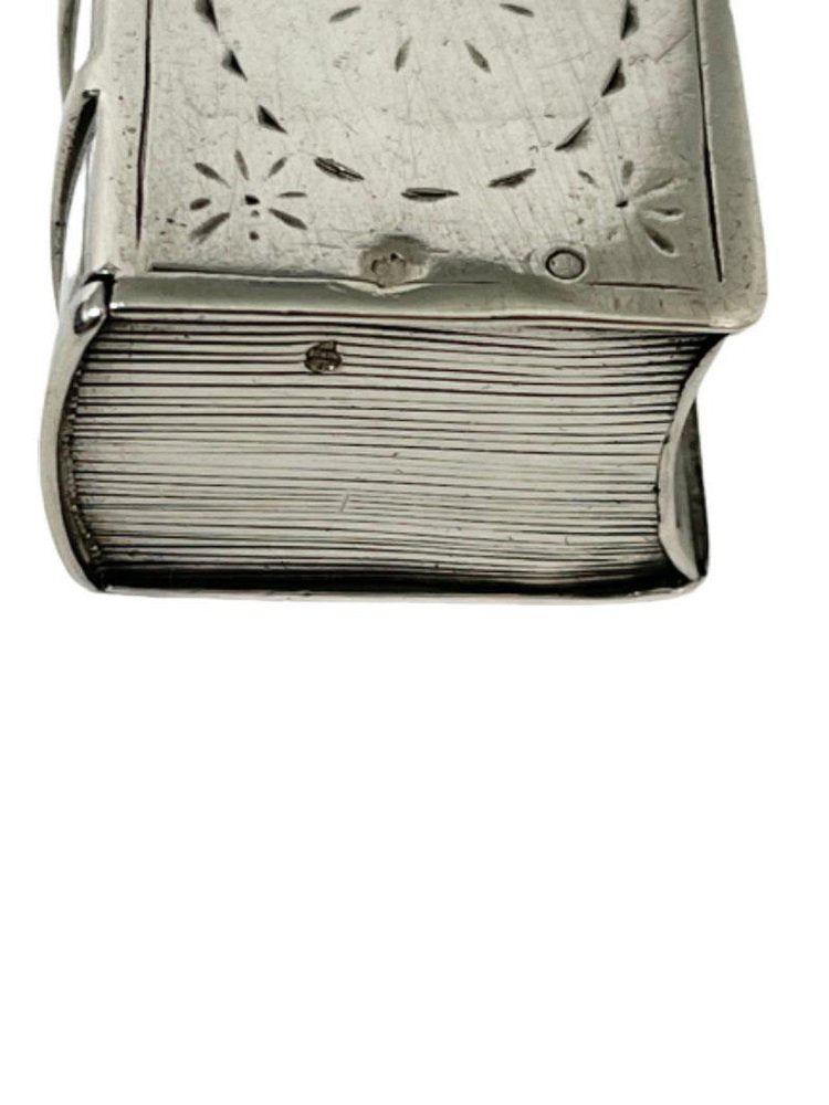 19th Century Silver Loderein or Snuff Box in the Shape of a Book