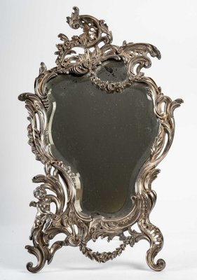 19th Century Silver Plated Bronze Table Mirror-WFS-1419039