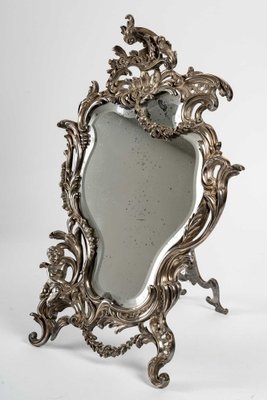 19th Century Silver Plated Bronze Table Mirror-WFS-1419039