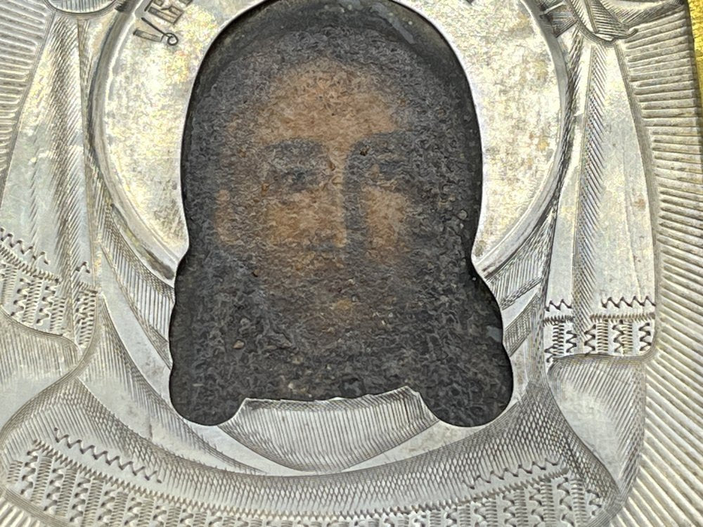 19th Century Silver Triptych Travelling Icon of St Alexandra and St Peter