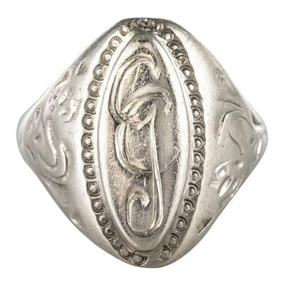 19th Century Silver Unisex Signet Ring-OLU-896501