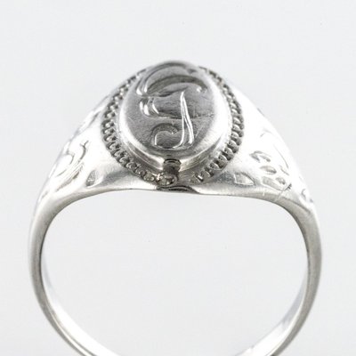 19th Century Silver Unisex Signet Ring-OLU-896501