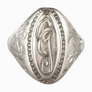 19th Century Silver Unisex Signet Ring-OLU-896501