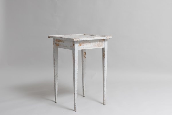 19th Century Small Swedish White Gustavian Side Table-MJF-990221