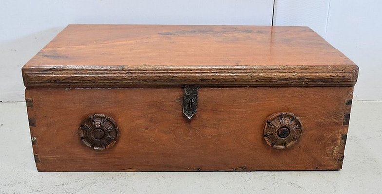 19th Century Solid Ash Trunk with Iron Handles-RVK-724802