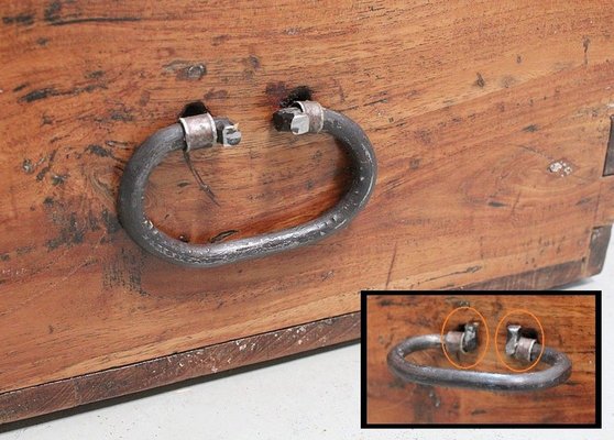 19th Century Solid Ash Trunk with Iron Handles-RVK-724802