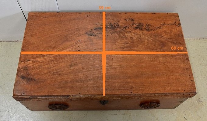 19th Century Solid Ash Trunk with Iron Handles-RVK-724802