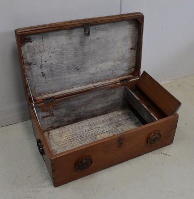 19th Century Solid Ash Trunk with Iron Handles-RVK-724802