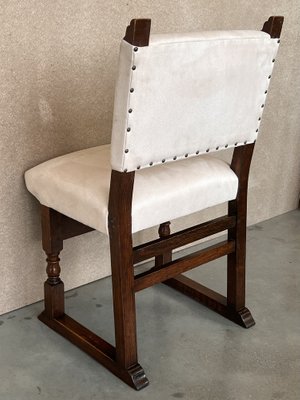 19th Century Spanish Carved Walnut Dining Chairs, Set of 6-PSK-1334361