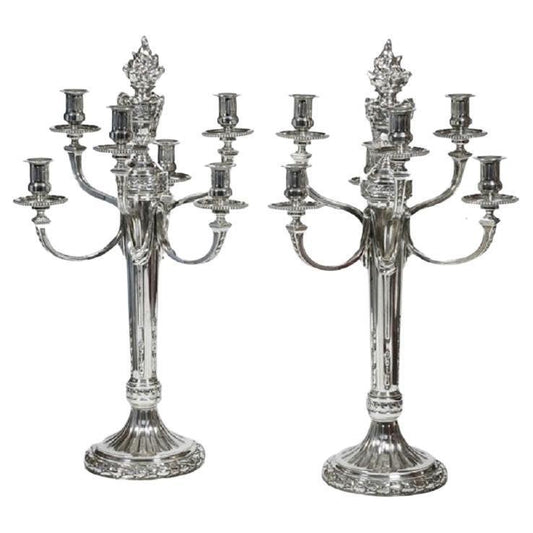 19th Century Sterling Silver Candelabras by A. Aucoc, Set of 2