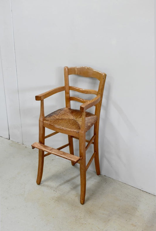 19th Century Straw Childrens High Chair