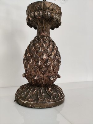 19th Century Stuccoed Wooden Pineapple Table Lamp-JJT-691674