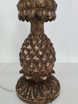 19th Century Stuccoed Wooden Pineapple Table Lamp-JJT-691674