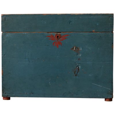 19th-Century Swedish Blue Pine Box-MJF-981490