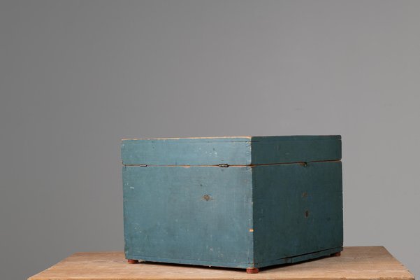 19th-Century Swedish Blue Pine Box-MJF-981490