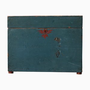 19th-Century Swedish Blue Pine Box-MJF-981490