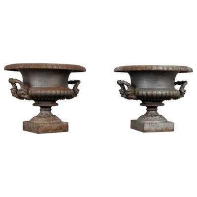 19th-Century Swedish Cast Iron Urns from J. & C.G. Bolinder Stockholm, Set of 2-MJF-959614