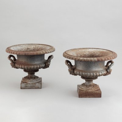 19th-Century Swedish Cast Iron Urns from J. & C.G. Bolinder Stockholm, Set of 2-MJF-959614