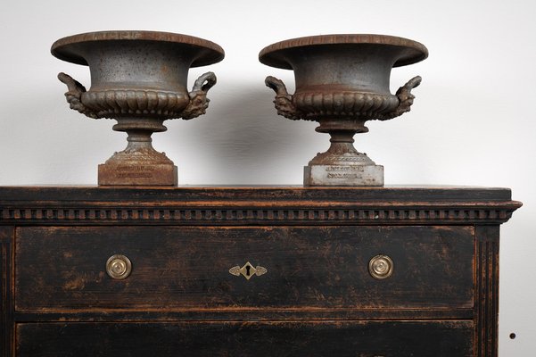 19th-Century Swedish Cast Iron Urns from J. & C.G. Bolinder Stockholm, Set of 2-MJF-959614