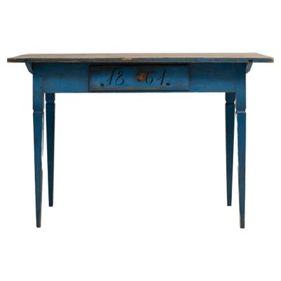 19th Century Swedish Gustavian Style Blue Country Desk-MJF-1252350