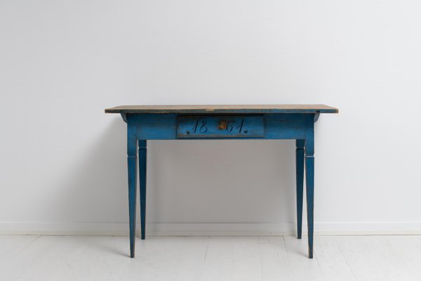 19th Century Swedish Gustavian Style Blue Country Desk-MJF-1252350