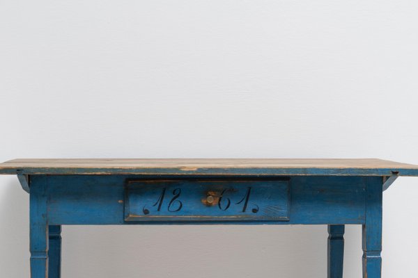 19th Century Swedish Gustavian Style Blue Country Desk-MJF-1252350