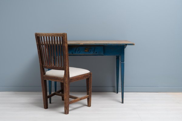 19th Century Swedish Gustavian Style Blue Country Desk-MJF-1252350